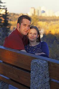 Couple on a park bench