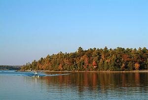 A float plane on a lake