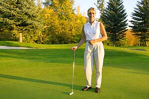 Woman with putter