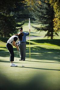 Couple go golfing