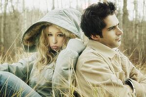 Couple sit together