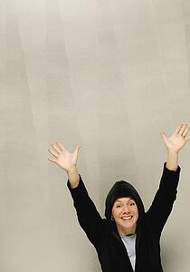 Woman with hands in the air
