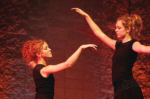 Two girls dancing