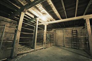 Inside of a barn