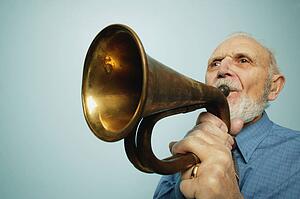 Man plays horn