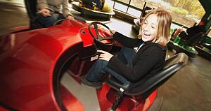 Girl at an amusement park