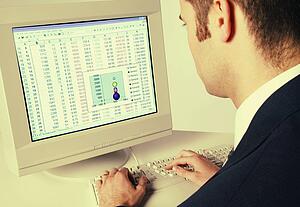 Businessman working on computer