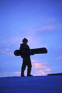 A snowboarder
