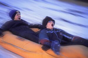 Two boys on a raft