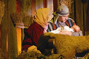 Joseph and Mary with baby Jesus