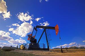 An oil derrick