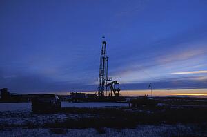 An oil derrick