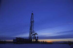 An oil derrick