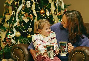 Reading a book on Christmas
