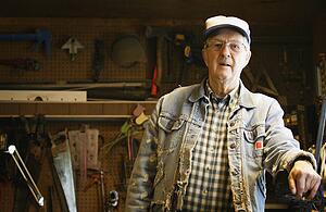 Senior in a workshop