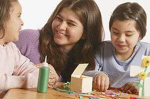 A group doing crafts