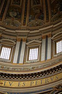 Looking Up at Dome in St. Peter's Basilica Vatican City Rome Italy 