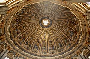 Looking Up at Dome in St. Peter's Basilica Vatican City Rome Italy 