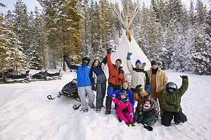 A group of people in the snow