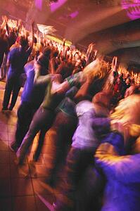 A group of people at a concert