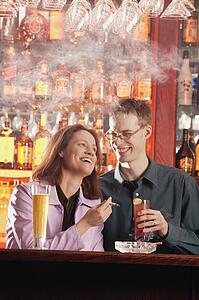 Couple in a lounge