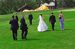 Casual shot of bridal party