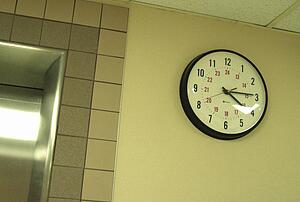 A clock on a wall