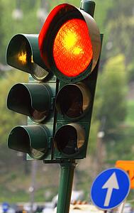 Close-Up of Traffic Light Rome Italy 