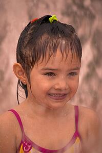 A girl with wet hair