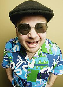 A man with loud shirt