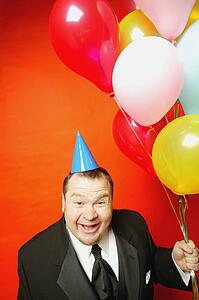 Man with balloons