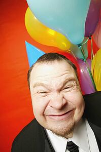 Man with balloons