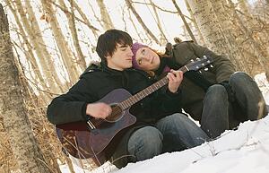 Couple listen to music