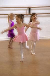 Little girls practice at Ballet class