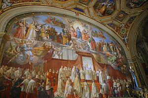 Looking Up at Ceiling in The Vatican Museum Vatican City Rome Italy 