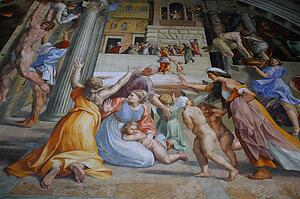 Looking Up at Ceiling in The Vatican Museum Vatican City Rome Italy 