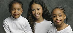 Portrait of three young girls