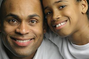 Portrait of father and child