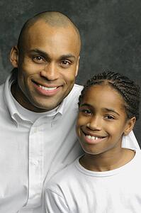 Portrait of father and child