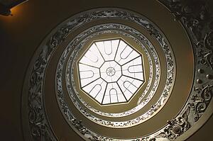 Looking up at Staircase in The Vatican Museum Vatican City Rome Italy 