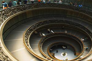 Looking Down at Staircase in The Vatican Museum Vatican City Rome Italy 
