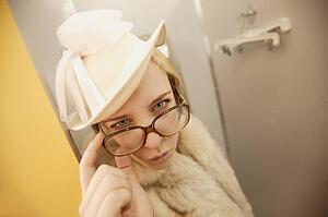 Woman with large glasses