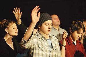 A group of worshippers