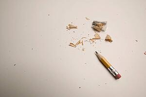 A pencil near its end