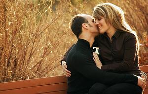 Couple share a bench