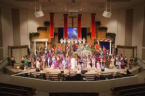 The cast of a production