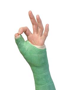 Arm in a cast