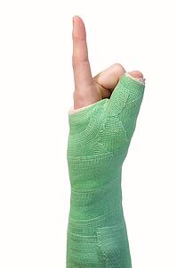 Arm in a cast