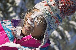 Snow in the face