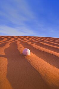 Golf Ball on Sand Dune Great Sand hills Sceptre Saskatchewan Canada